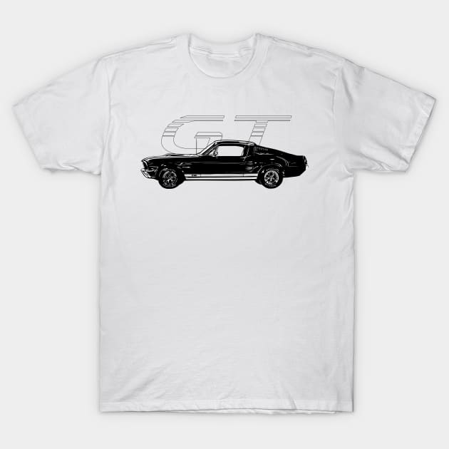 Ford Mustang GT Illustration T-Shirt by russodesign